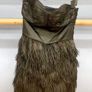 Express size 4 strapless black/feathered dress